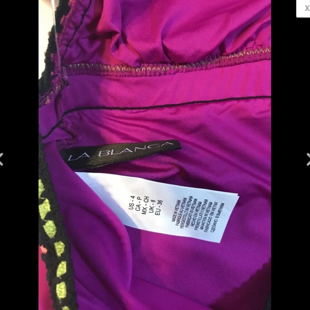 NWT La Blanca Threading Along Tankini Top in Magenta [SZ 4 US ]‎